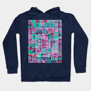 Watercolor abstract rectangles - purple and turquoise Hoodie